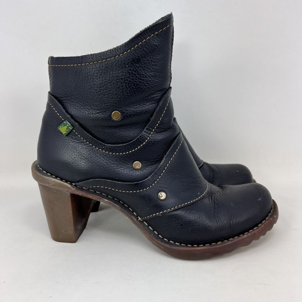 El Naturalista Leather Ankle Boots Black Women’s Size 6.5 / EUR Size 37